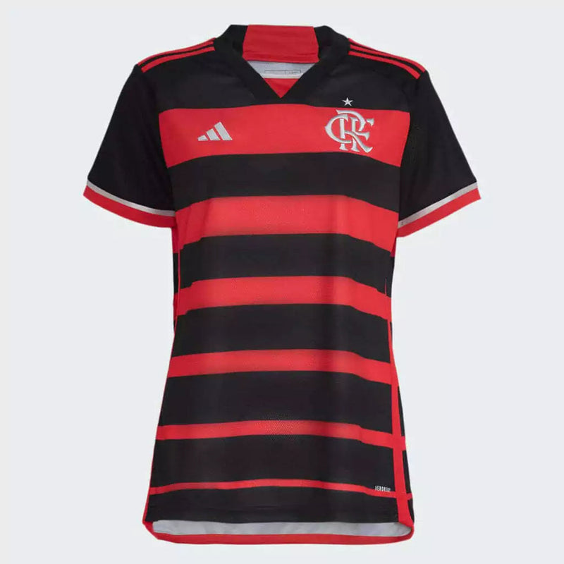 Camisola Feminina Flamengo I 24/25 - Vermelha e Preta