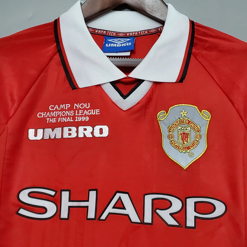 Camisola Manga Longa Manchester United 1999 - Vermelho