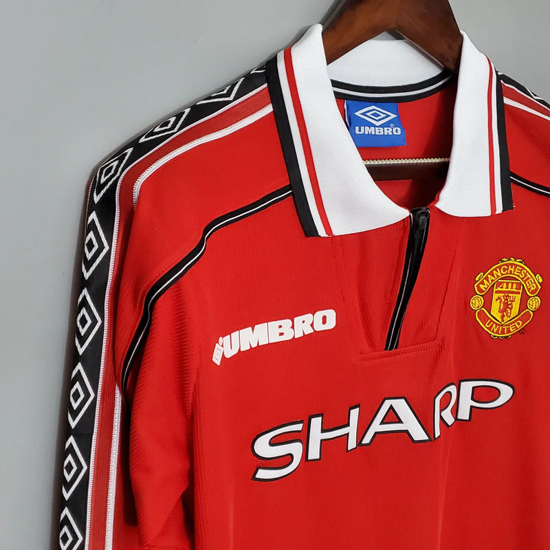 Camisola Manga Longa Manchester United 1998/99 - Vermelho