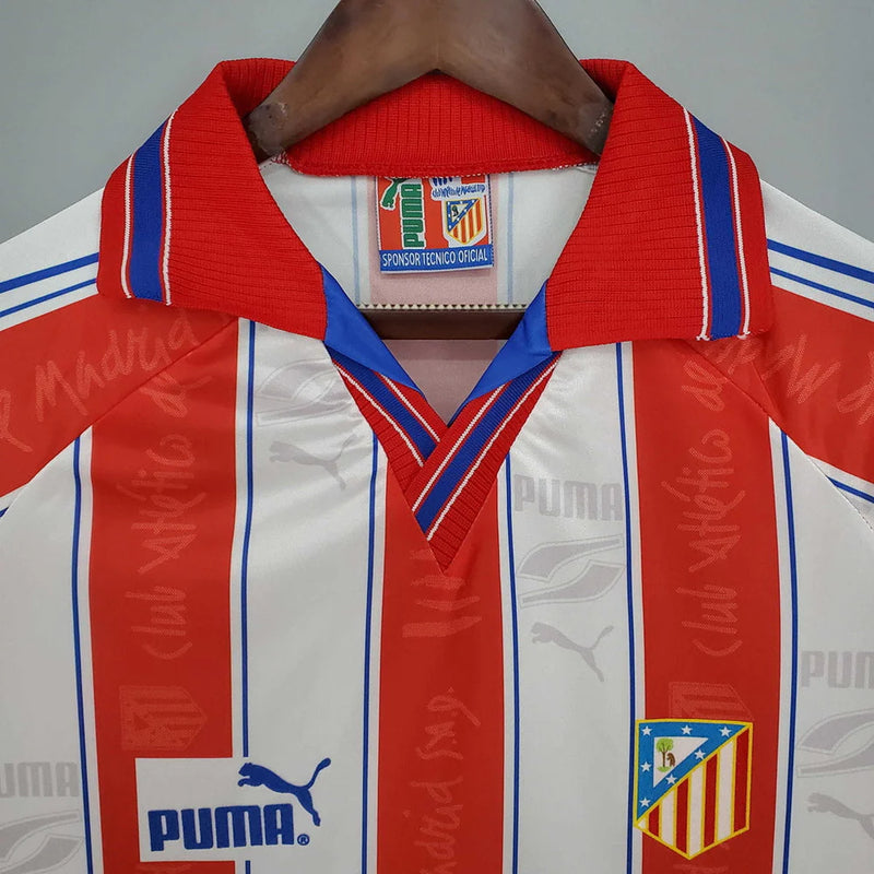 Camisola Atlético de Madrid Retrô 1996/1997 Branca e Vermelha