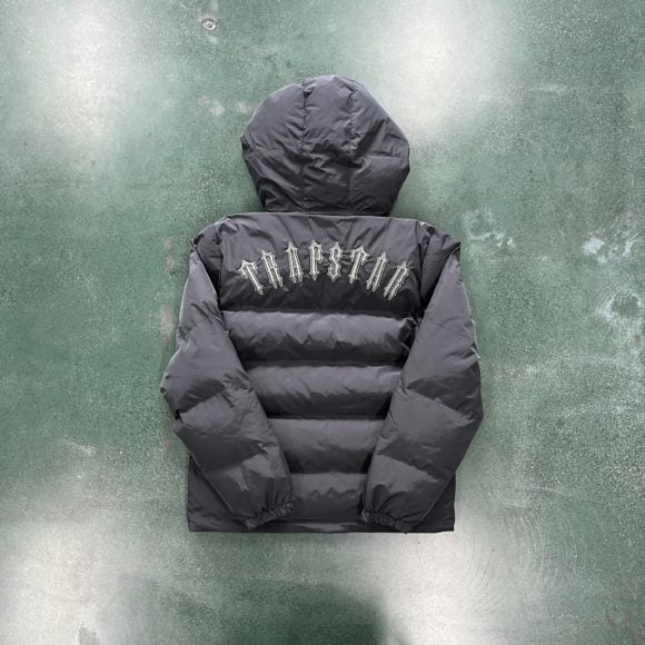 Trapstar Irongate Detachable Hooded Puffer Jacket - Stone Grey