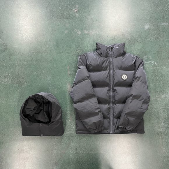 Trapstar Irongate Detachable Hooded Puffer Jacket - Stone Grey