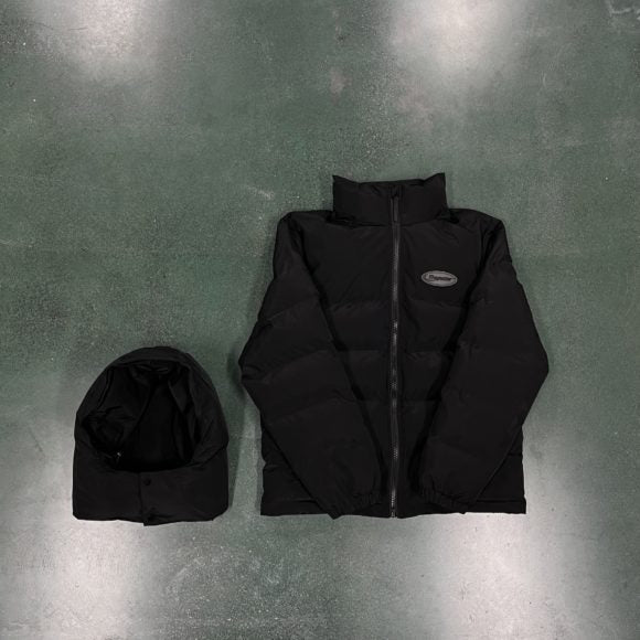 Trapstar Hyperdrive Puffer TRIPLE BLACK Detachable Hood